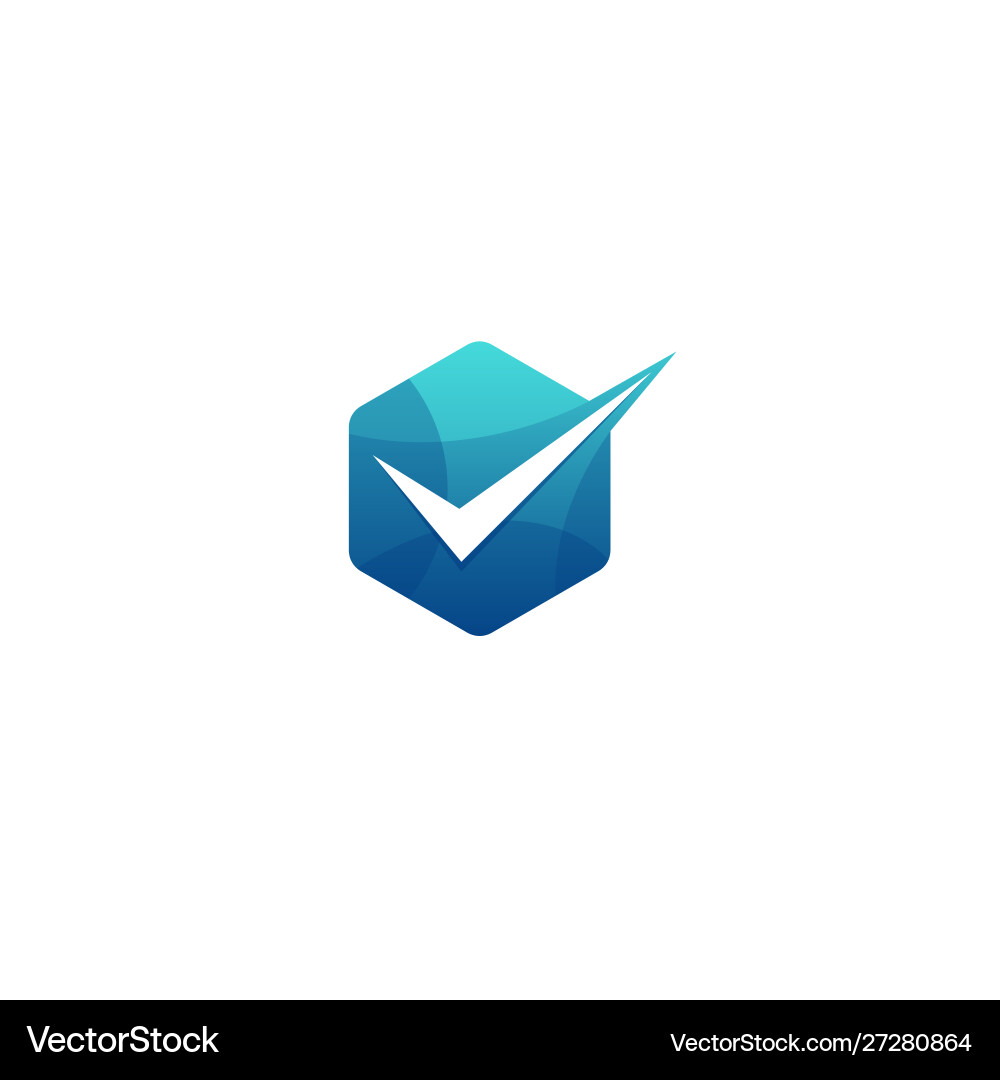 Geometric Check Mark Icon Vector Image