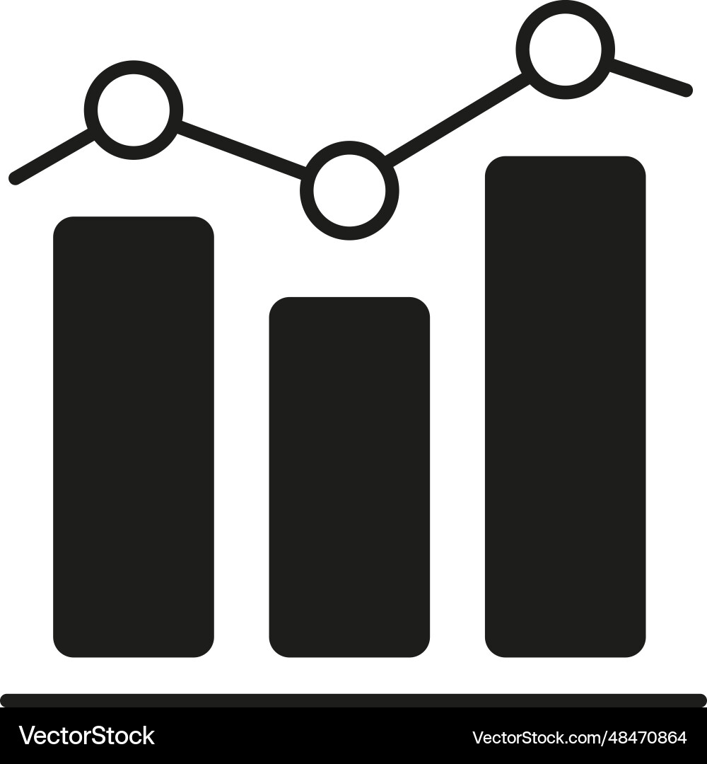 Graph icon business chart with bars for data vector image