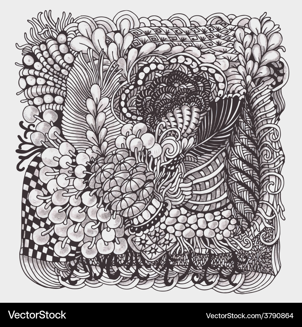 Intricate Zentangle Pattern Vector Image