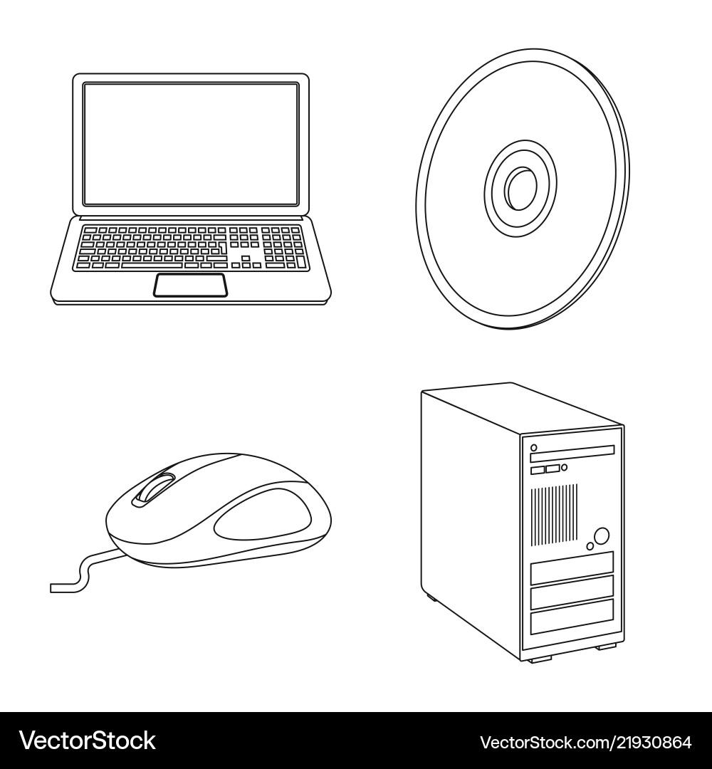Isolated object of laptop and device sign Isolated object of laptop and device sign vector image