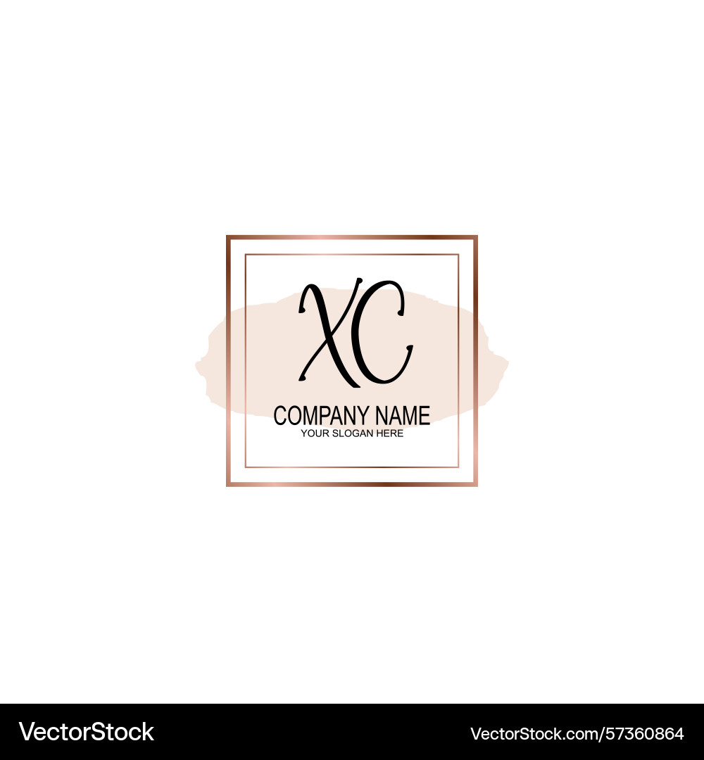 Minimalist handwritten xc initial logos with soft Vector Image