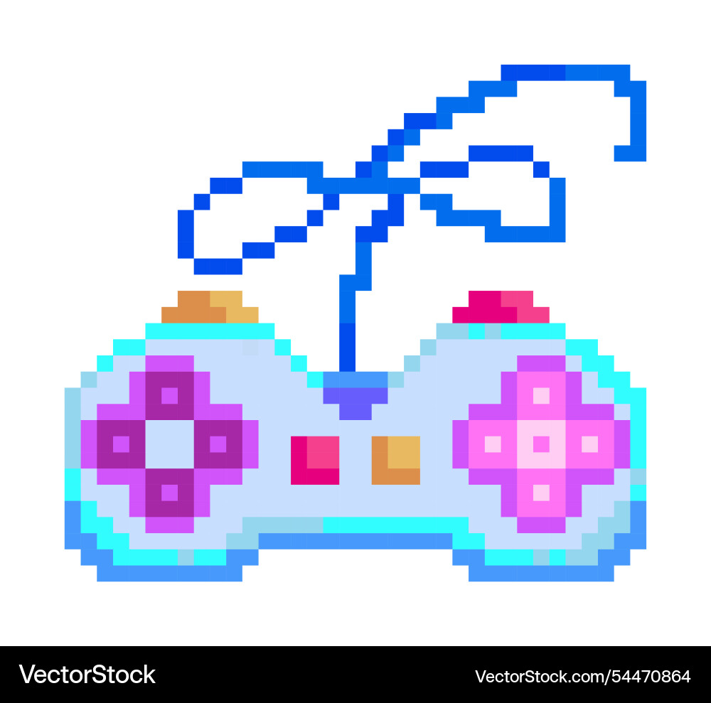 Pixel Game Controller Icon - 8-Bit Style vector image