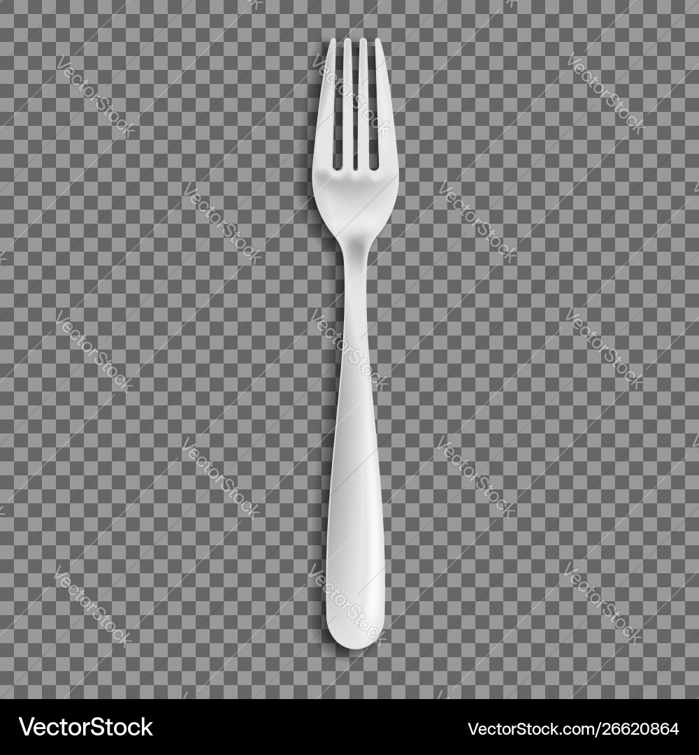 Realistic fork isolated on transparent background Vector Image