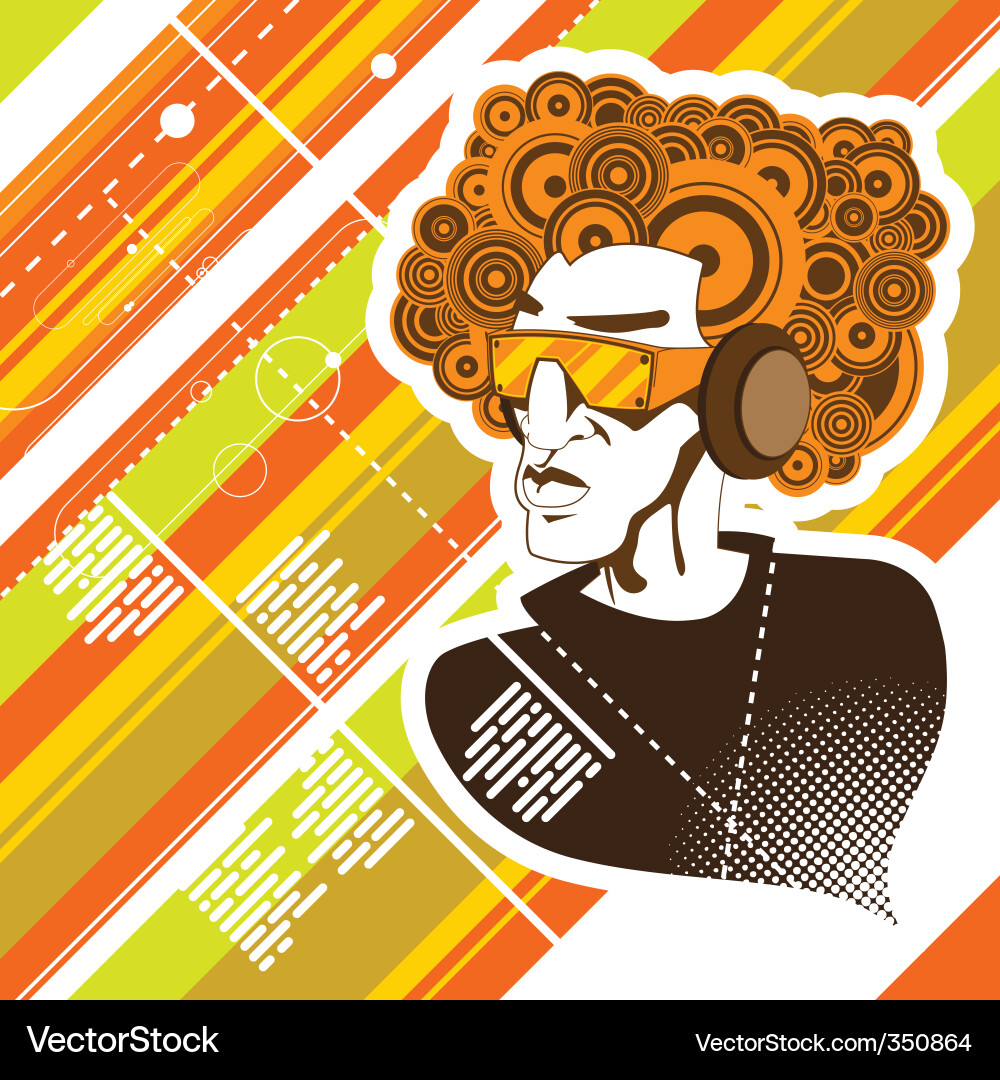Retro DJ Character vector image