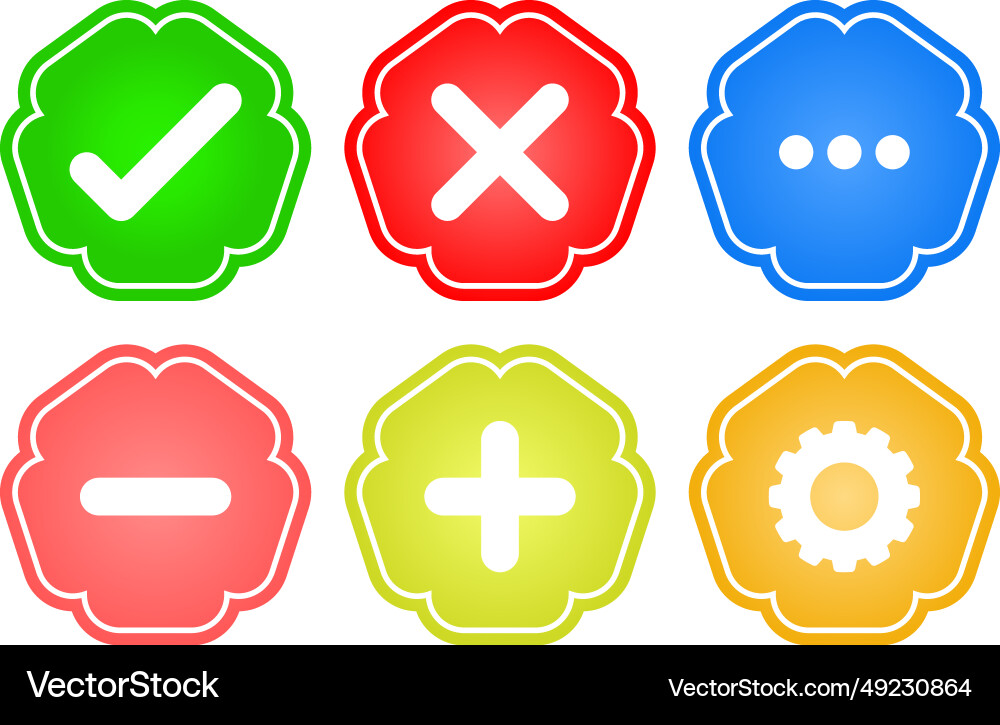 Right wrong cross customize colors shape icon set Right wrong cross customize colors shape icon set Vector Image