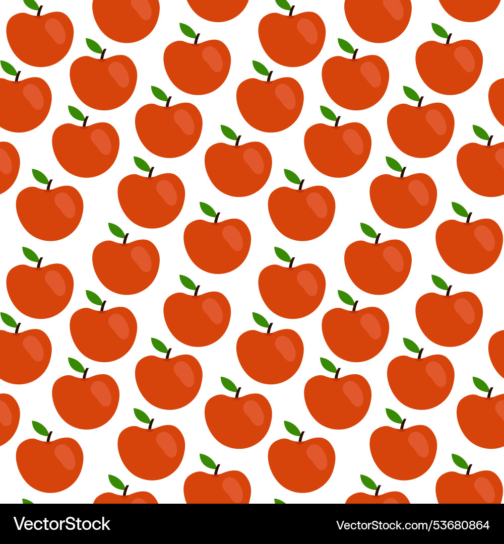 Seamless pattern with red apples vector image