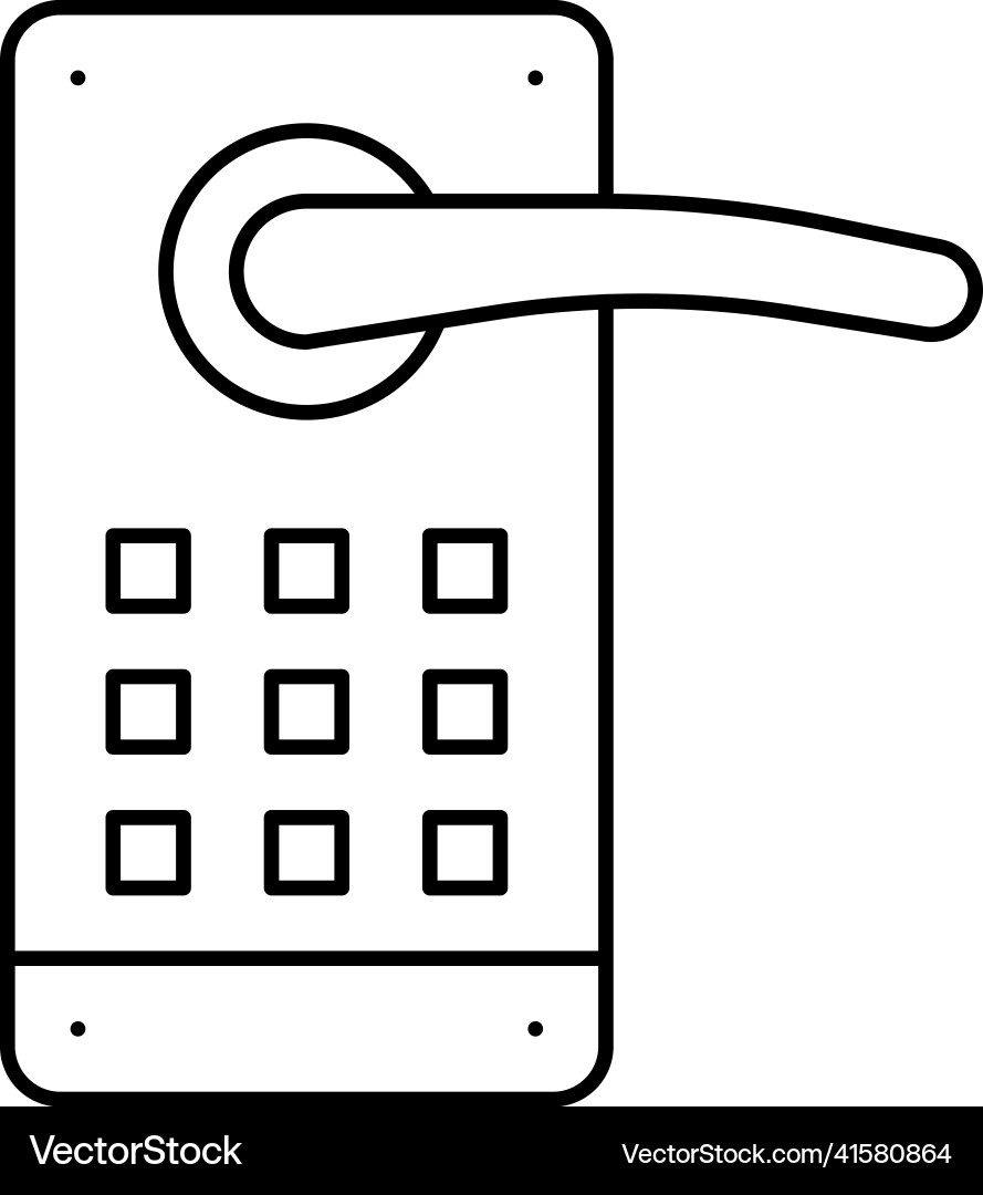 Security computer application line icon vector image