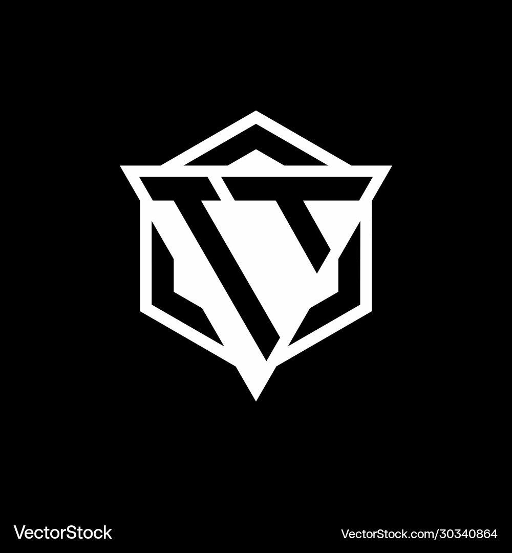 Tt logo monogram with triangle and hexagon shape Vector Image