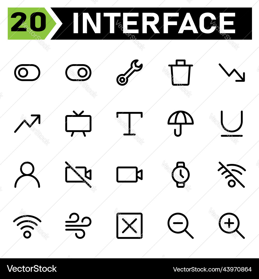 User interface icon set include toggle left User interface icon set include toggle left vector image