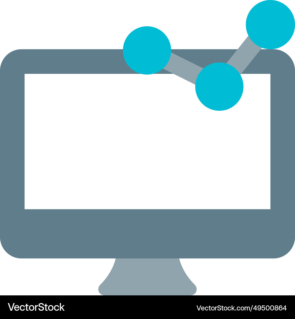Visual representation of data on desktop screen vector image