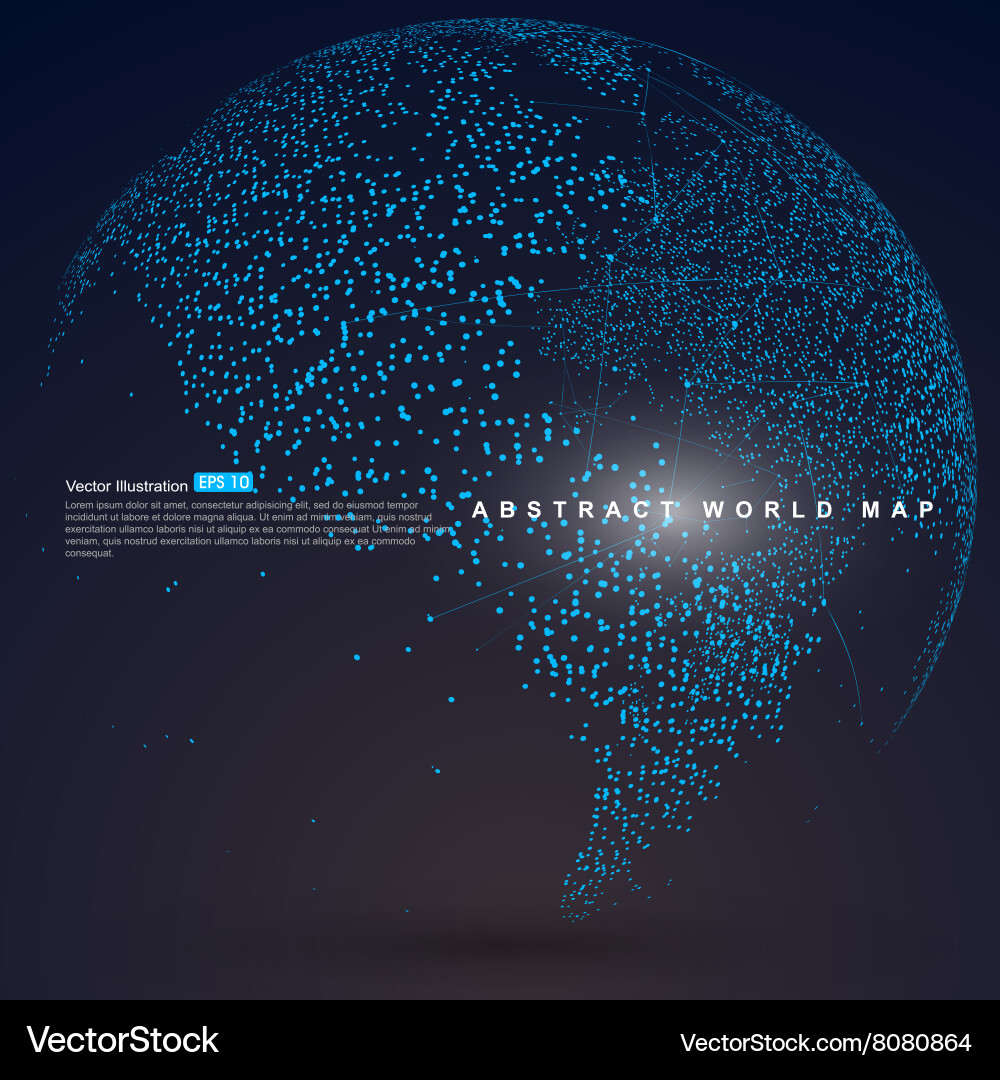 World map point line composition representing vector image