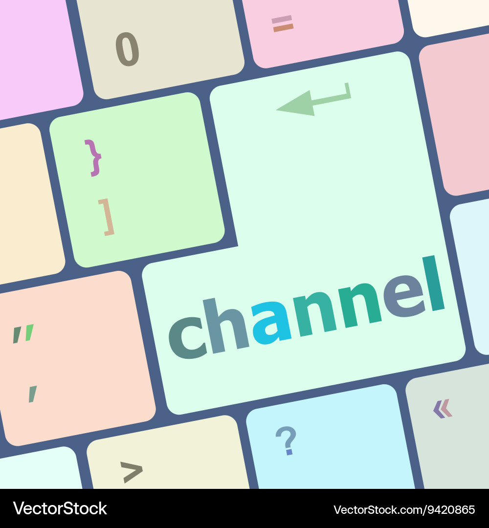 Channel button on computer pc keyboard key Vector Image