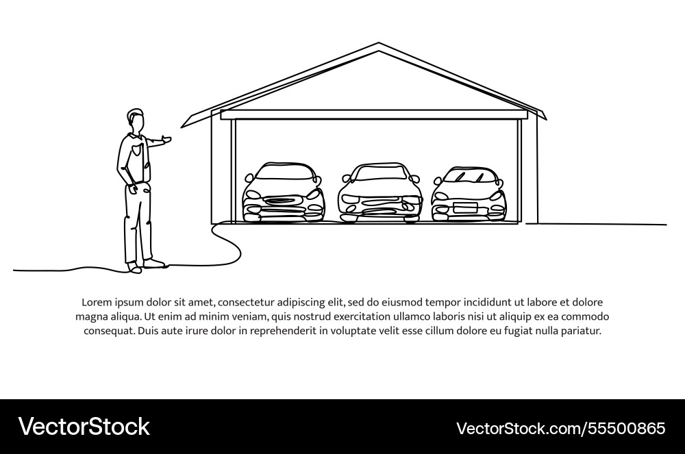 Continuous one line design of a man presenting Continuous one line design of a man presenting vector image