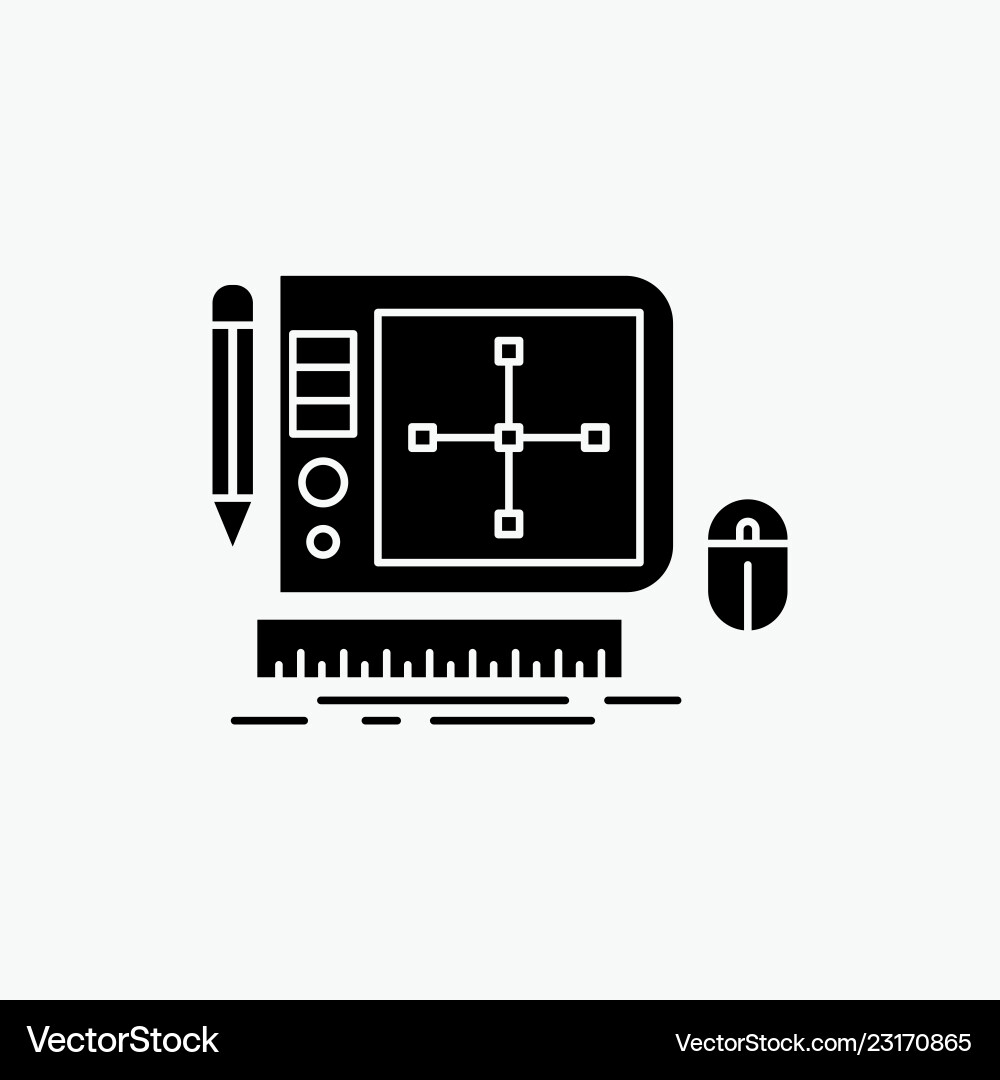 Design graphic tool software web designing glyph Design graphic tool software web designing glyph vector image