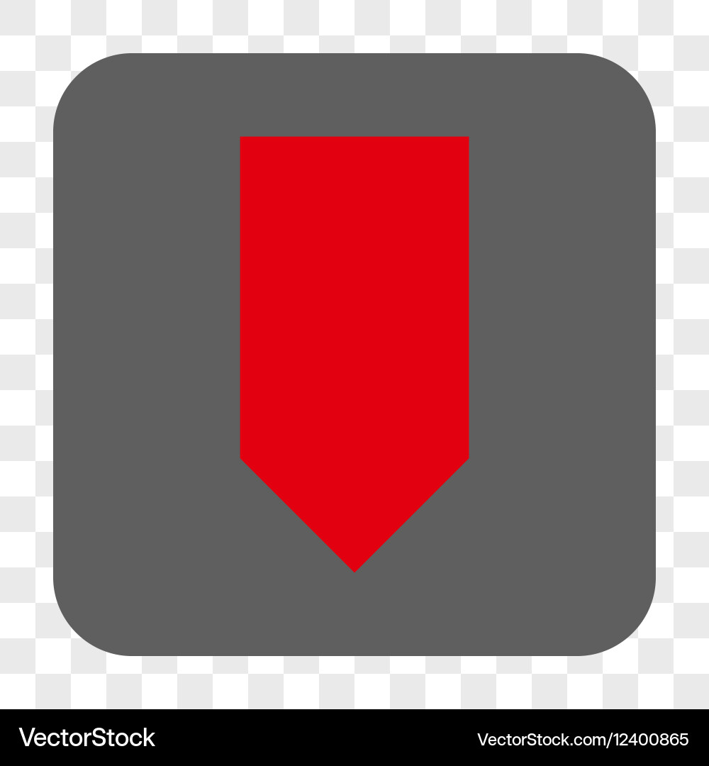 Direction down rounded square button vector image