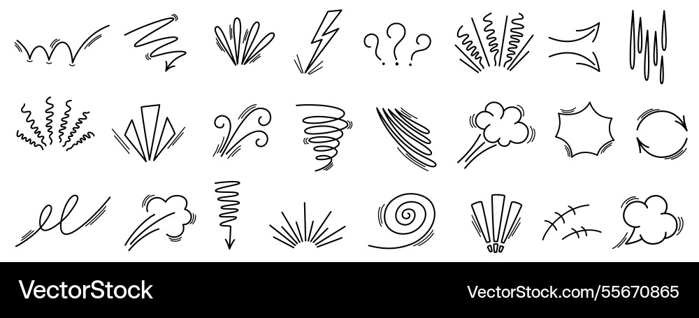 Dynamic Line Movement Set vector image