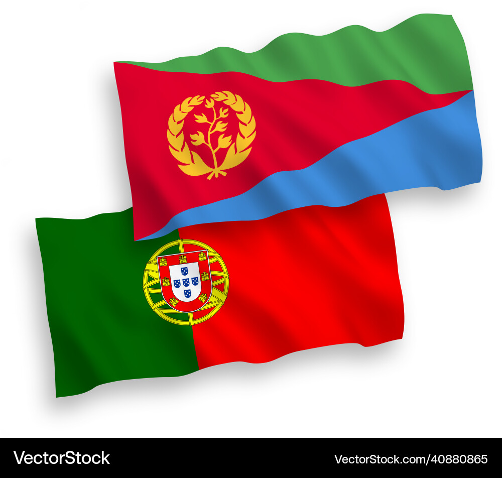 Flags of Portugal and Eritrea vector image