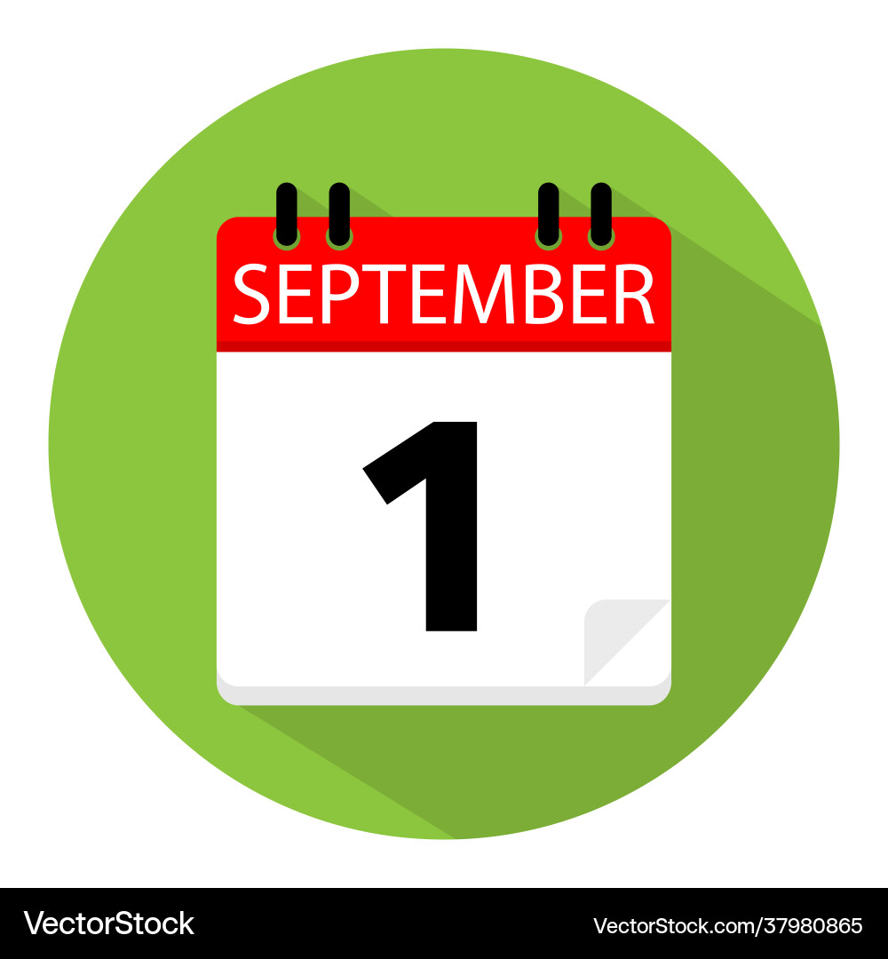 Flat calendar icon simple with date 1 Vector Image