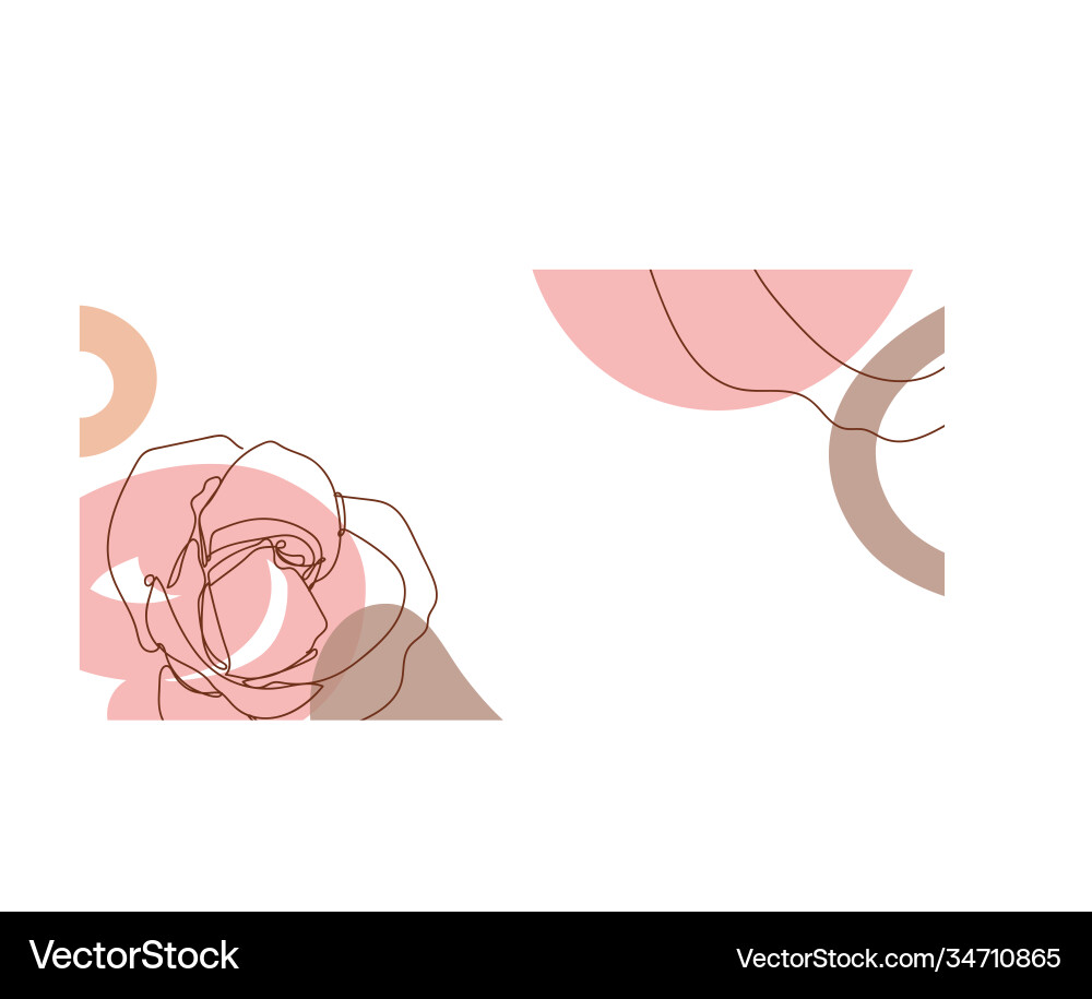 Flower in a linear style on colorful background Flower in a linear style on colorful background vector image