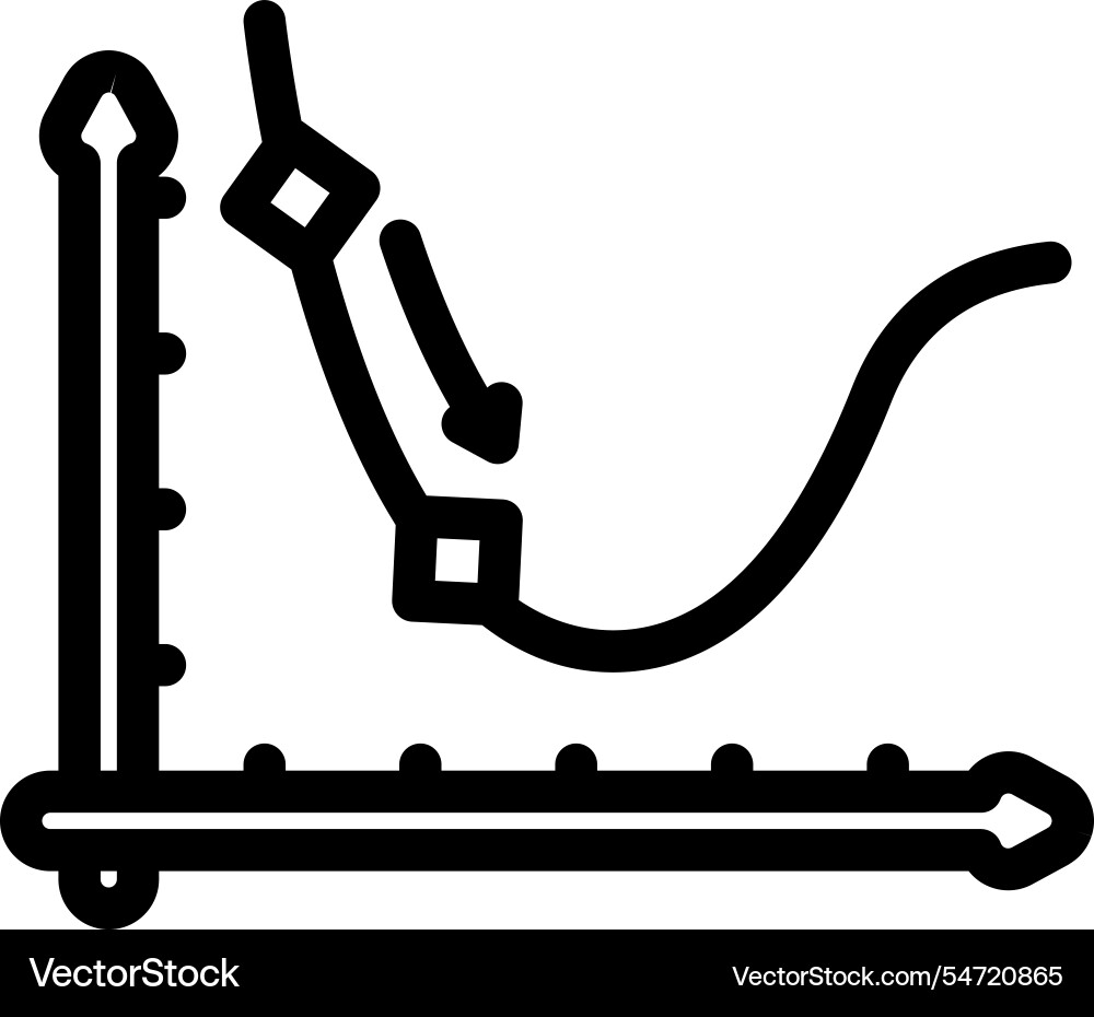 Gradient descent arrow machine learning line icon vector image