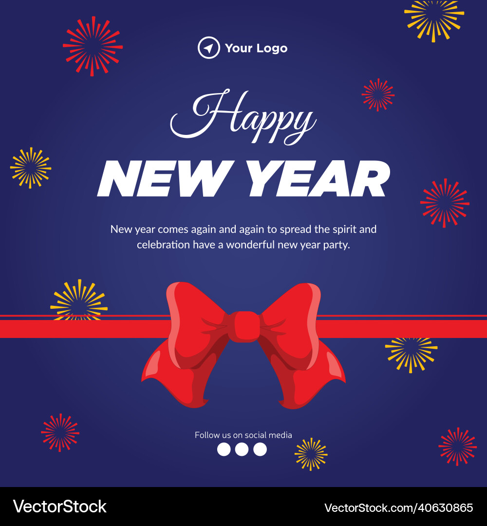 Happy new year banner design Happy new year banner design vector image