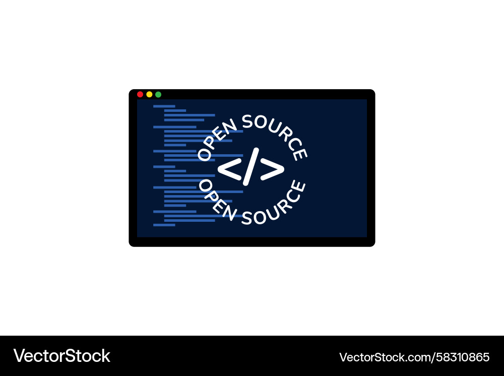 Open Source Software Collaboration Vector Image