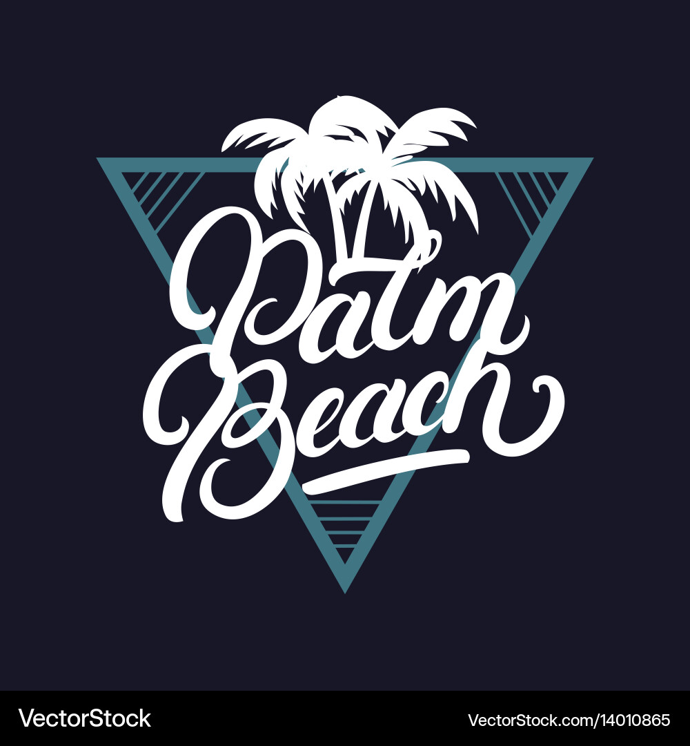 Palm Beach Lettering - Coastal Vibes Vector Image