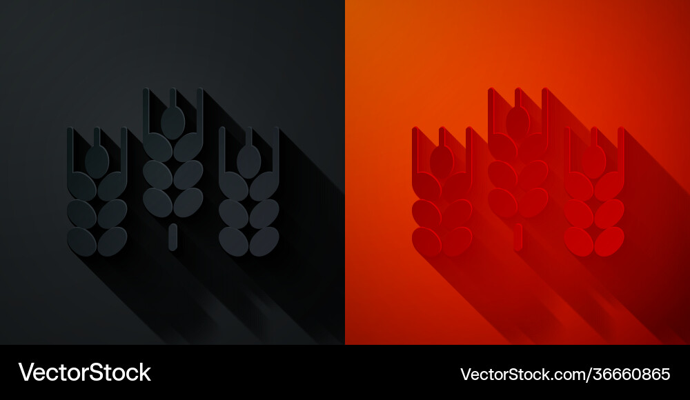 Paper cut cereals set with rice wheat corn oats Paper cut cereals set with rice wheat corn oats vector image
