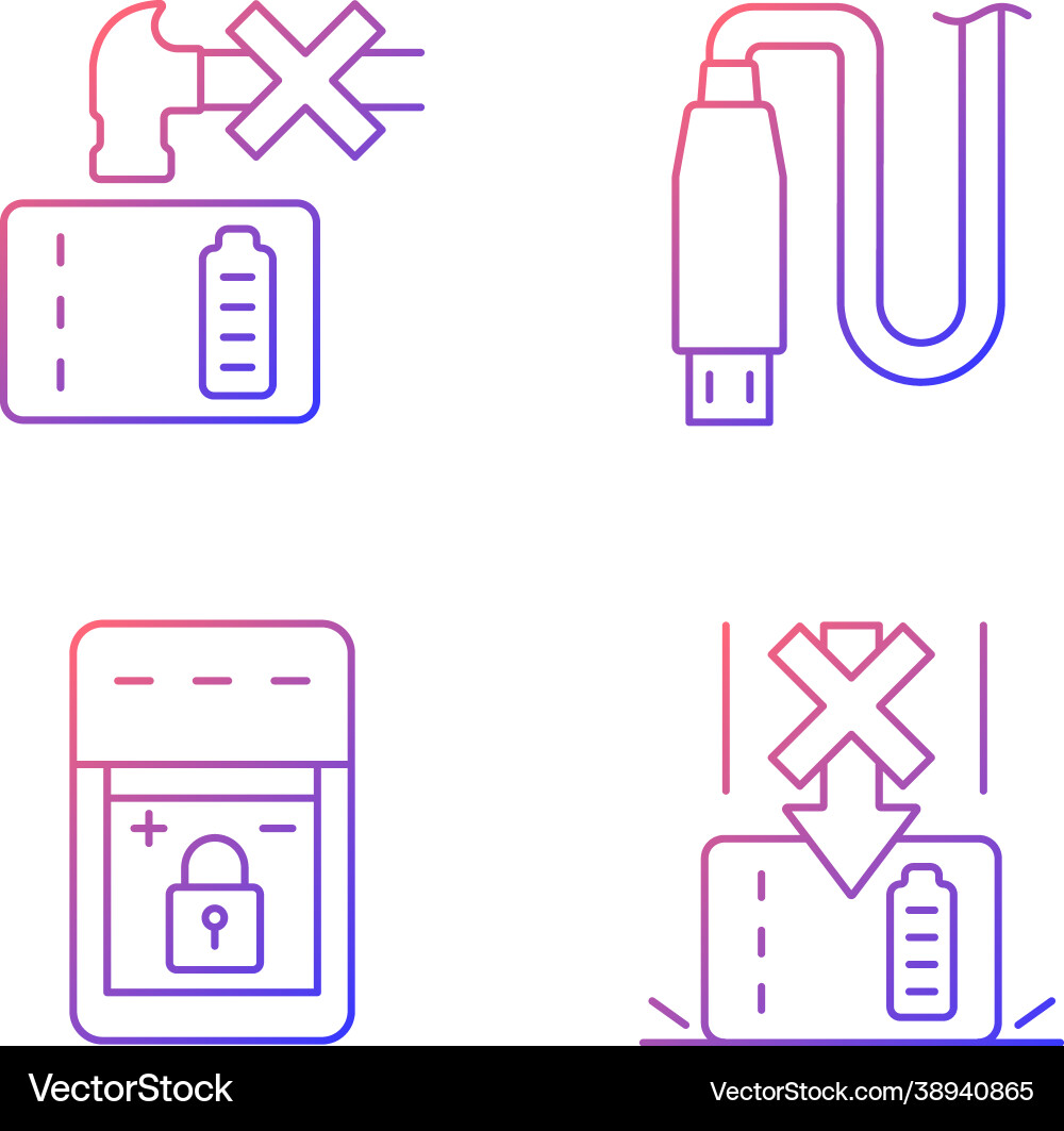 Powerbank for gadget user gradient linear manual Vector Image