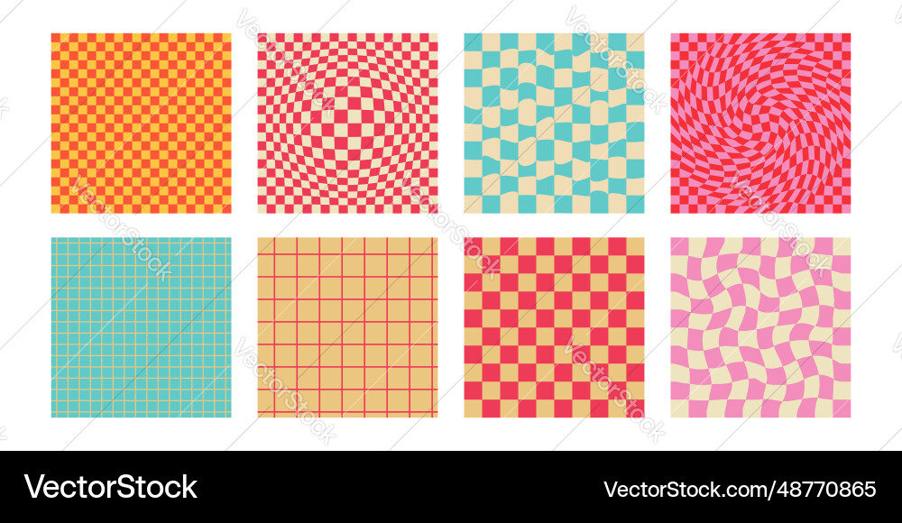 Psychedelic Checkerboard Pattern Vector Image