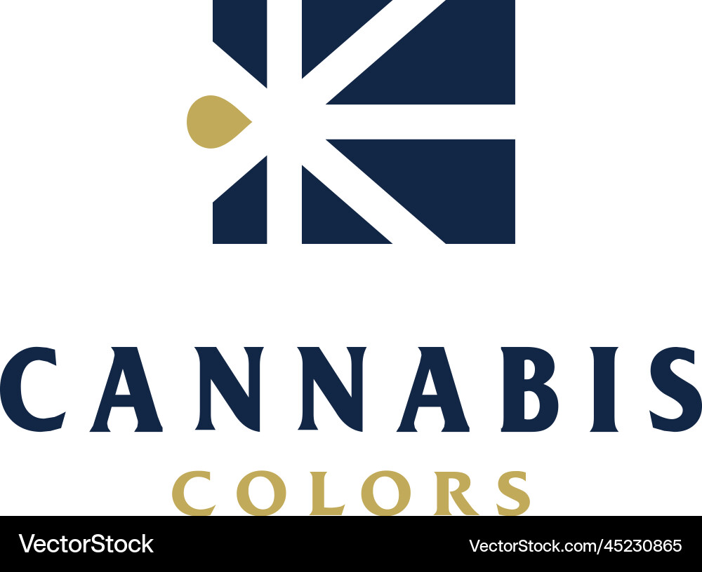 Rays flag with cbd oil marijuana cannabis logo vector image