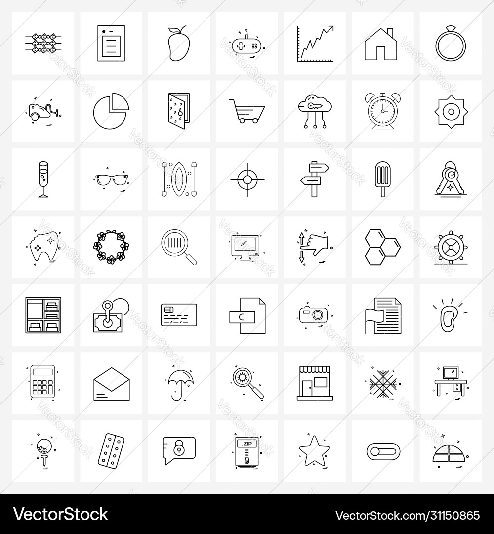 Set 49 universal line icons stats graph vector image