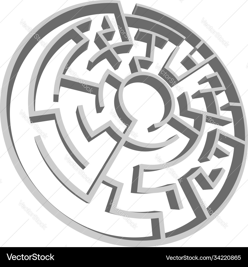 Solvable 3d maze labyrinth puzzle game Solvable 3d maze labyrinth puzzle game vector image