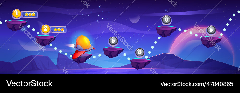 Space Game Progress Map Vector Image
