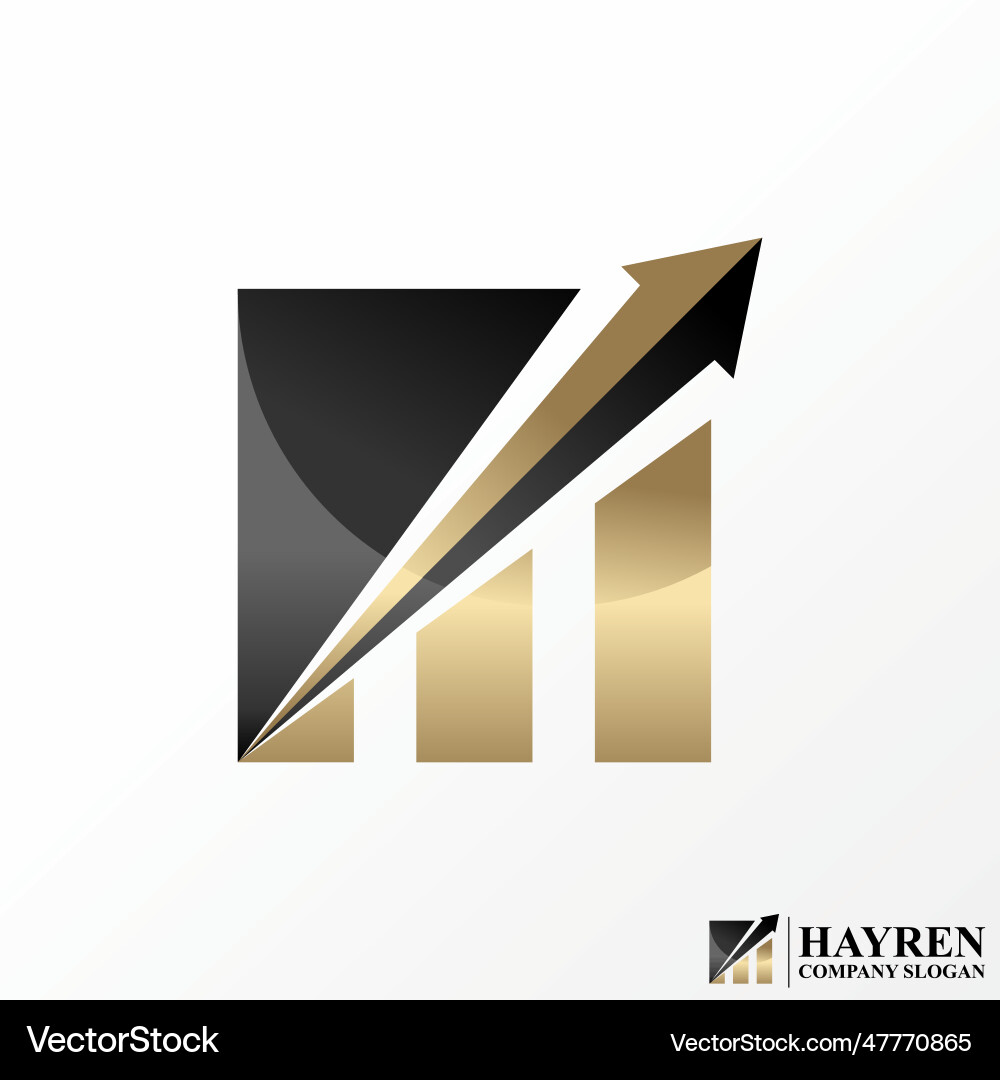 Stock arrow up and graph bar chart rectangular Stock arrow up and graph bar chart rectangular vector image