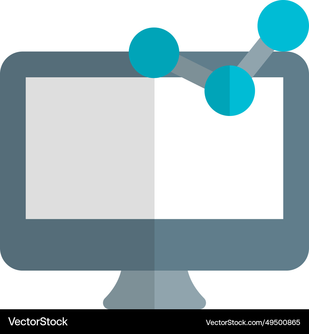 Visual representation of data on desktop screen vector image