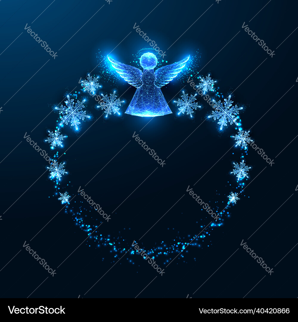 Christmas festive abstract wreath with glowing vector image