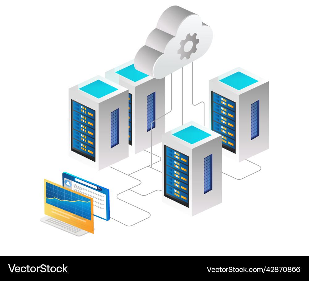 Cloud Server & Data Platform vector image