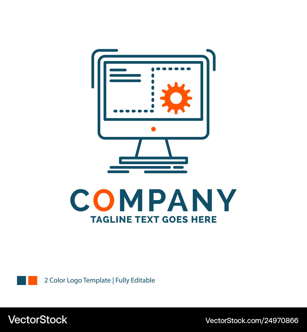 Command computer function process progress logo Command computer function process progress logo vector image