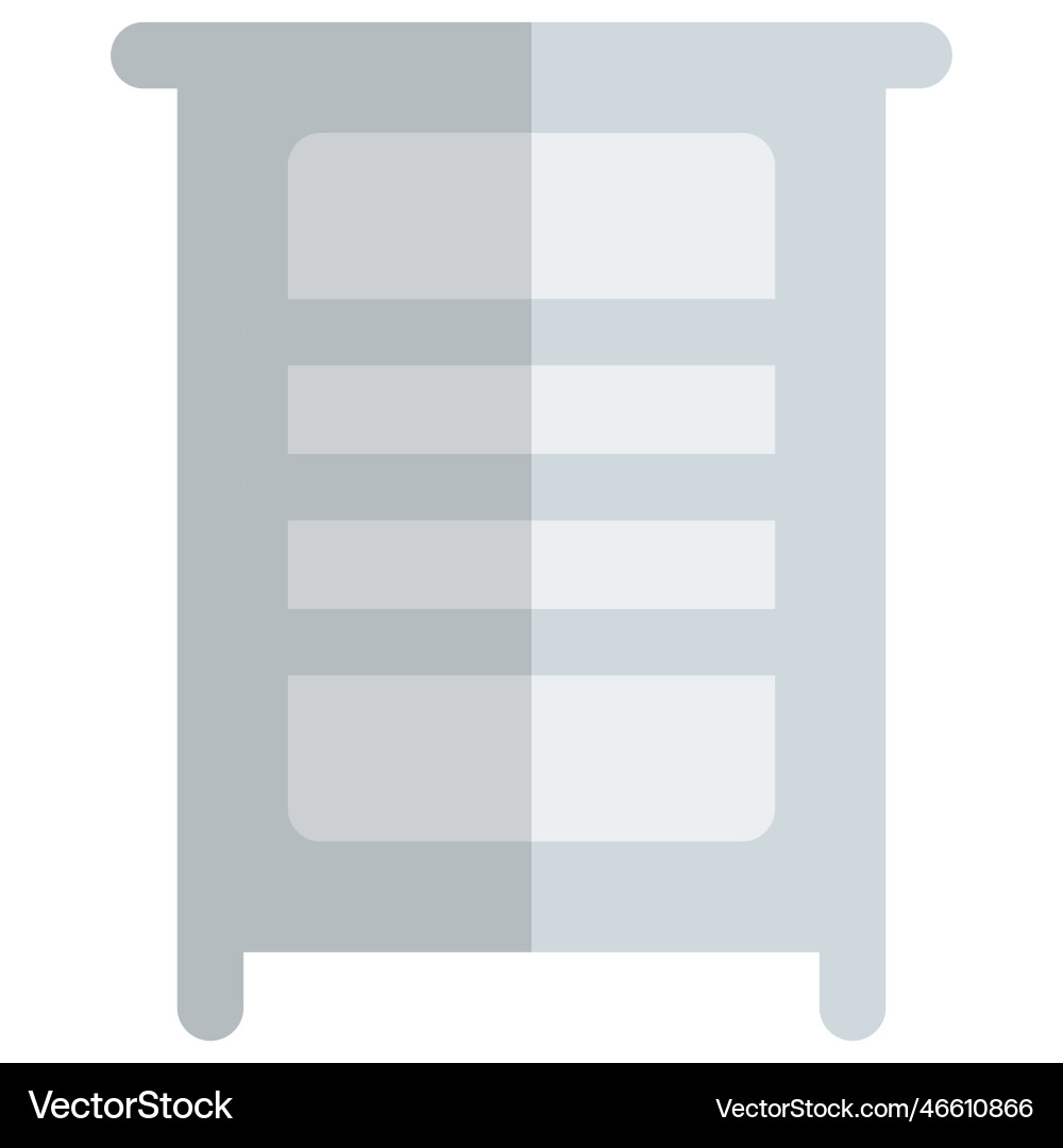 Curio with multiple shelves to display items Vector Image