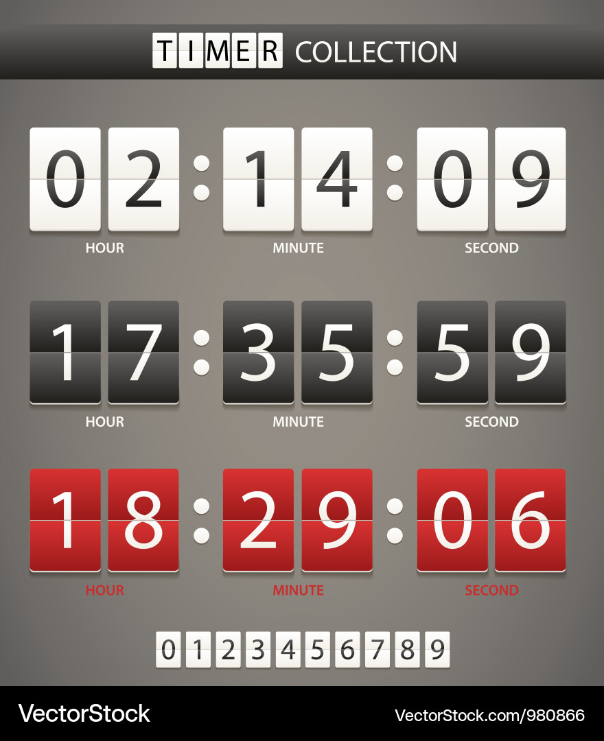 Digital Timer Collection vector image