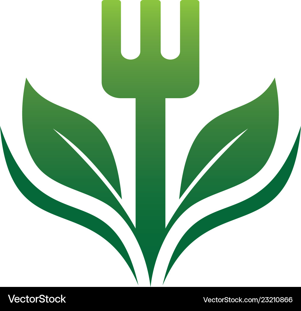 Eco Restaurant Fork Logo Vector Image