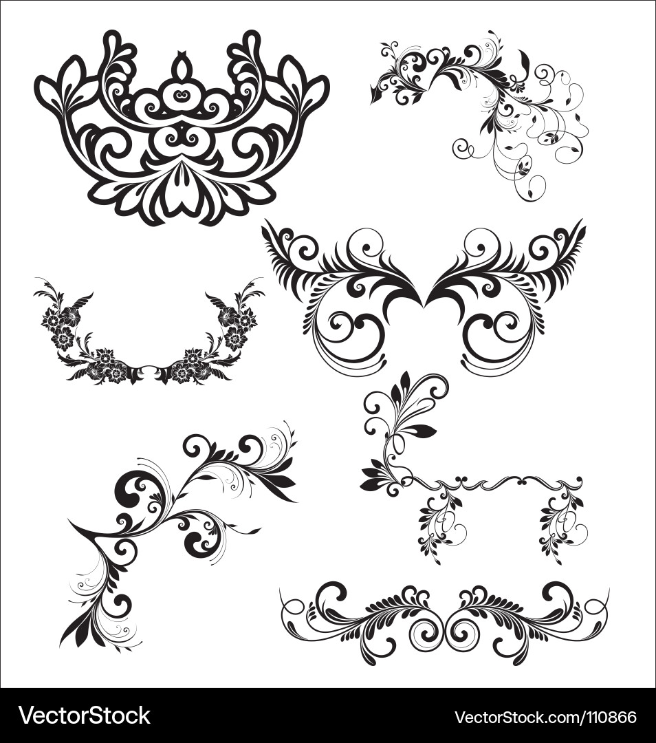 Elegant Swirls & Flourishes Vector Image