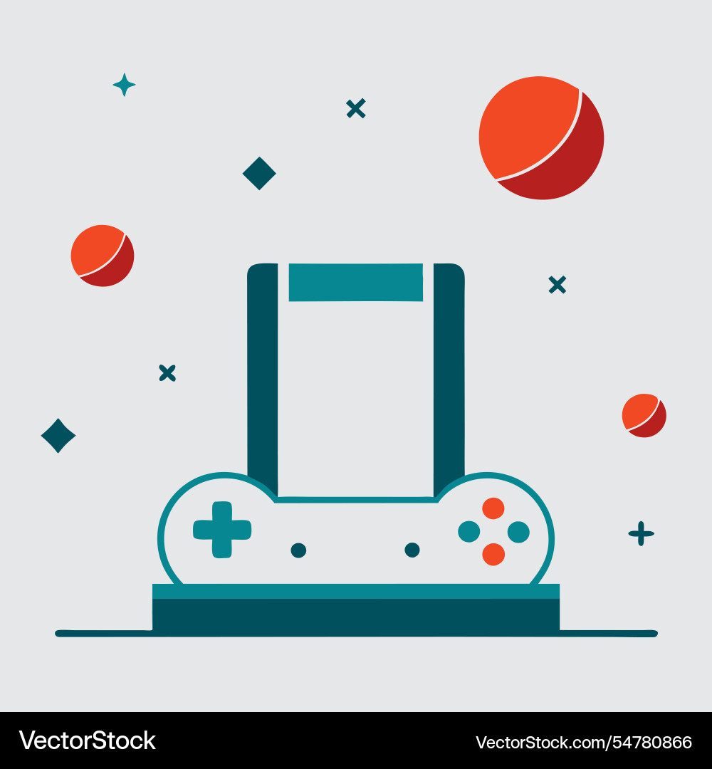 Featuring a video game controller vector image