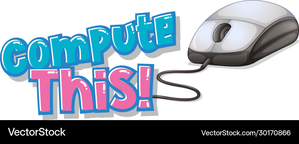 Font design for word compute this with computer vector image
