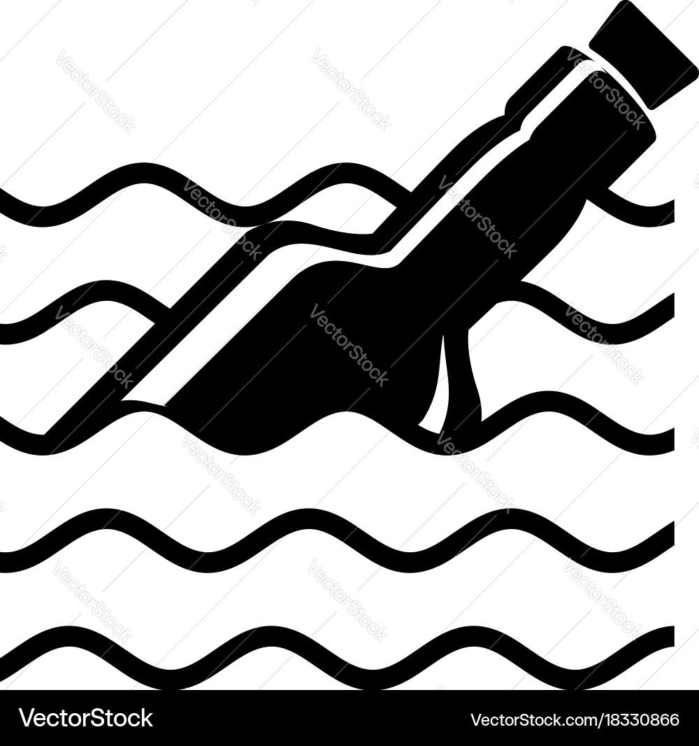 Message in bottle icon simple style vector image