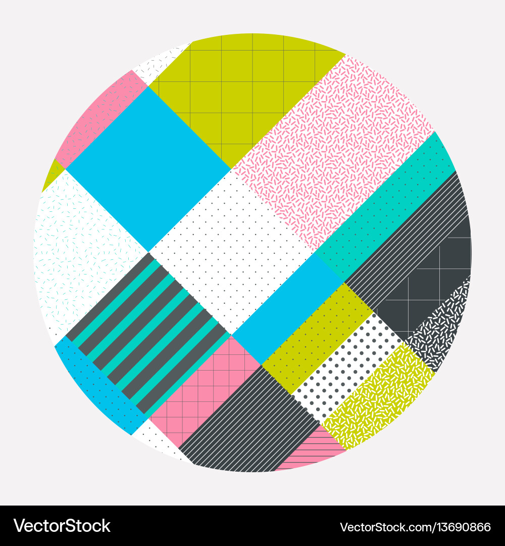 Neo Memphis Geometric Pattern Vector Image