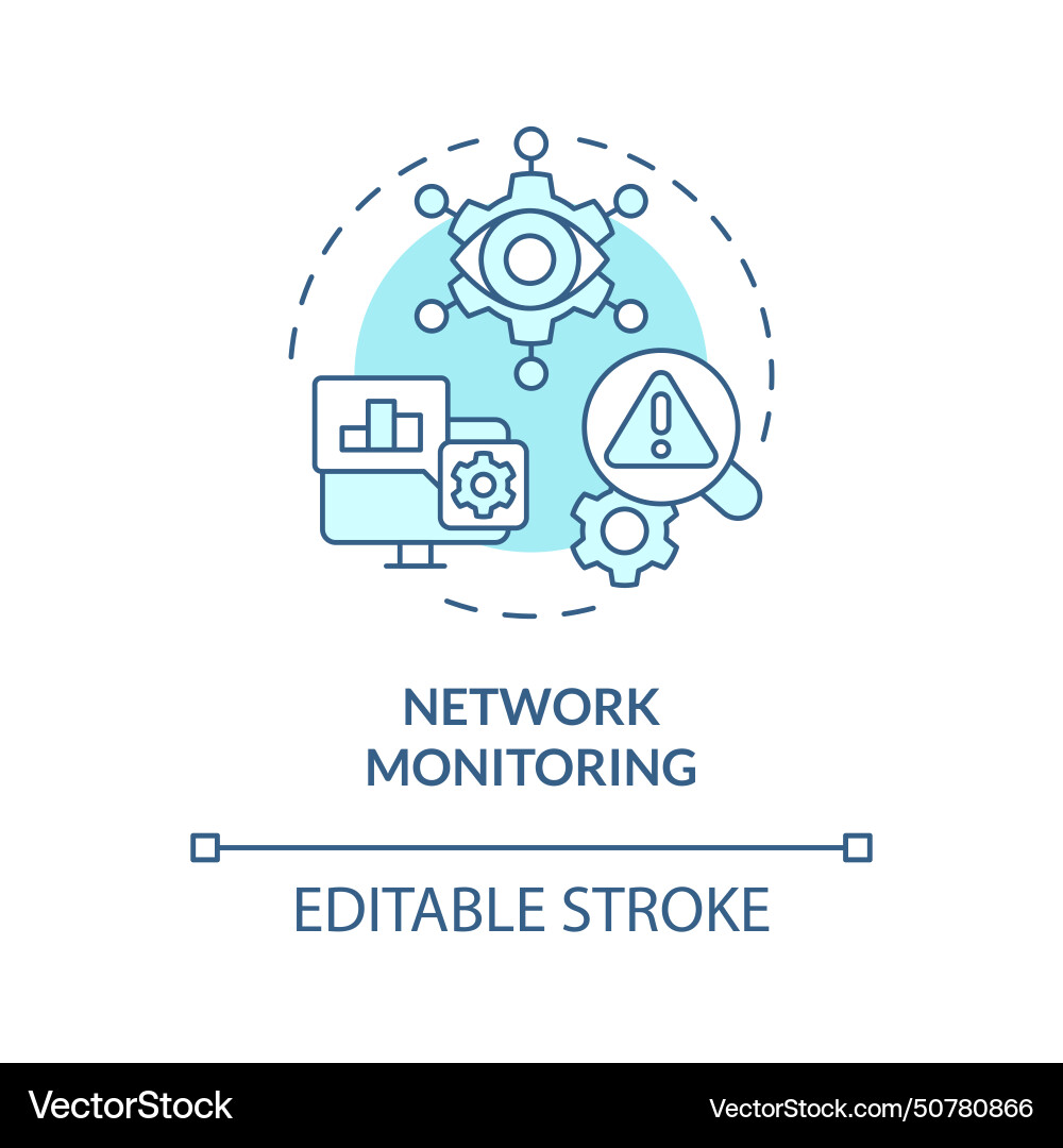 Network monitoring multi color concept icon vector image