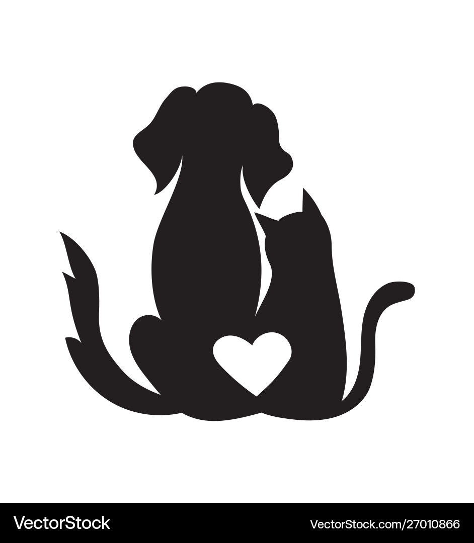 Pet Veterinary Logo - Dog & Cat Vector Image