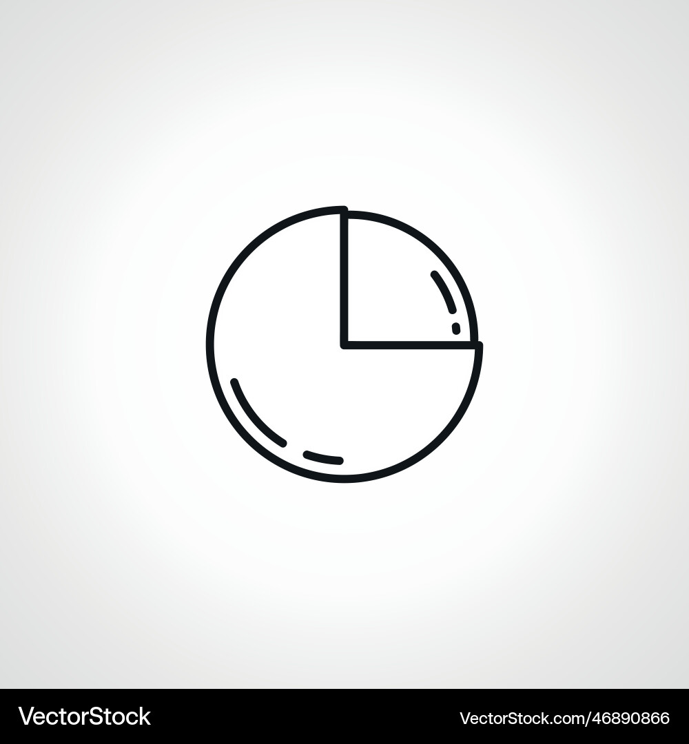 Pie chart statistics line icon circle segment vector image